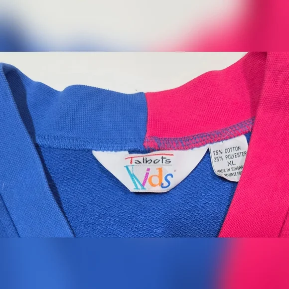 Vintage 90s Kids Colorblock Cardigan Sweater Granny Core Talbot Kids Sz XLRetro - Picture 8 of 11